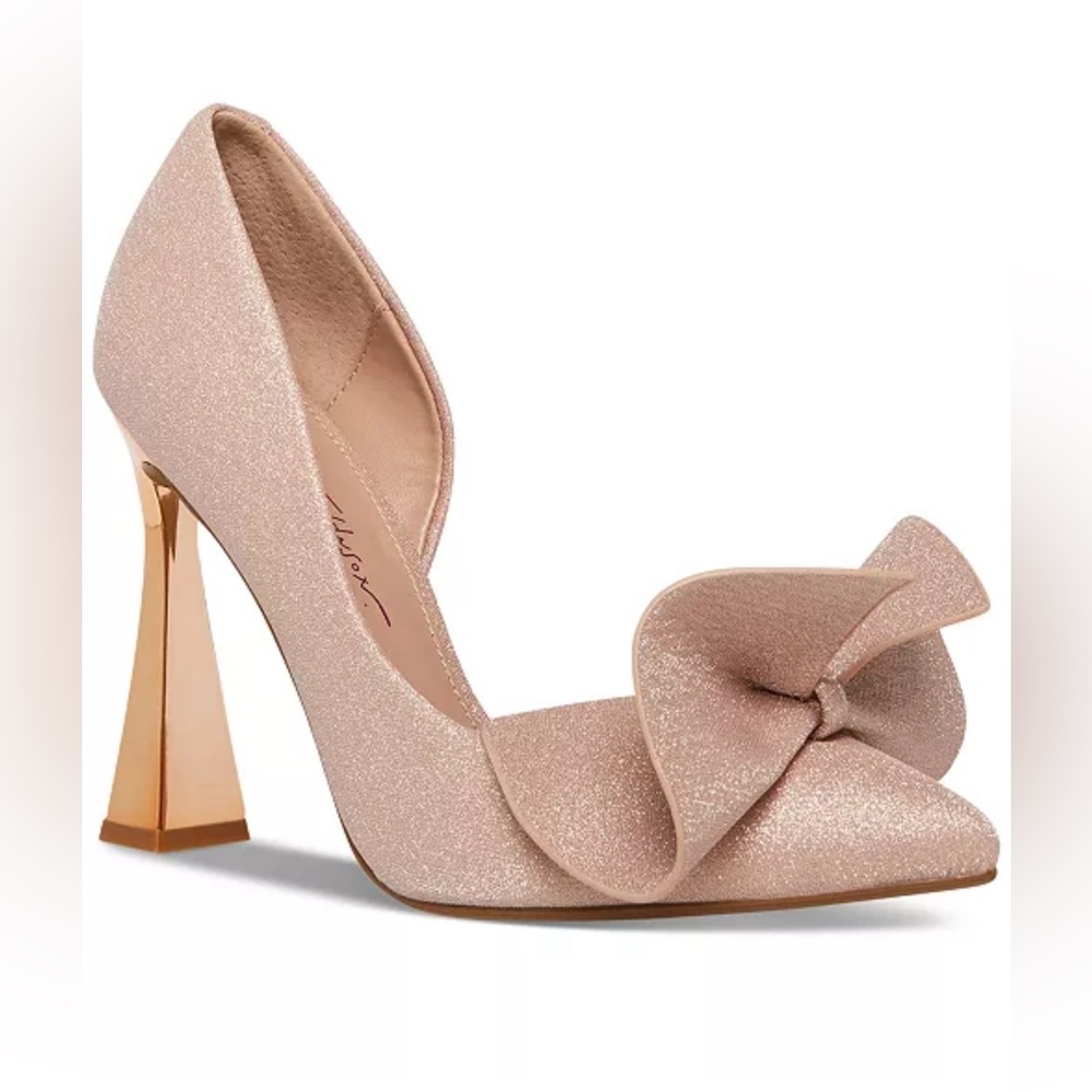 Betsey Johnson Glittery Pink Heels with Bow